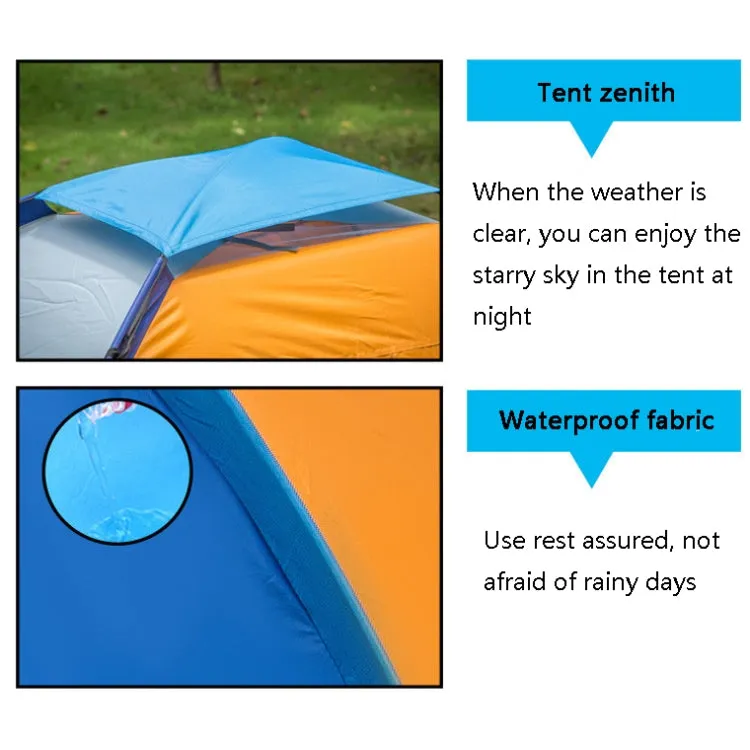 T015 Outdoor Camping Single-Layer Tent Camping Beach Tour Tent, Random Color Delivery, Applicable: For 2 People