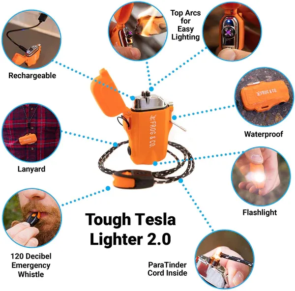 Tough Tesla Lighter 2.0 - Orange