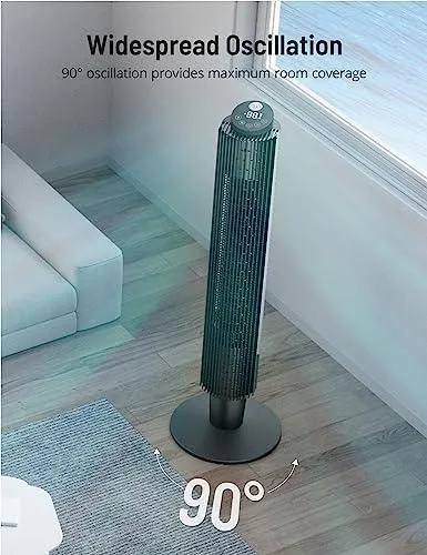 Tower Fan with Remote, 90° Oscillating Quiet Cooling Fan