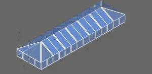 Turbotrack Tent, 30' x 105' Clear Top & Walls