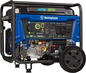 Westinghouse WGen7500DF Generator 7500W/9500W 30 Amp Remote Start Dual Fuel New