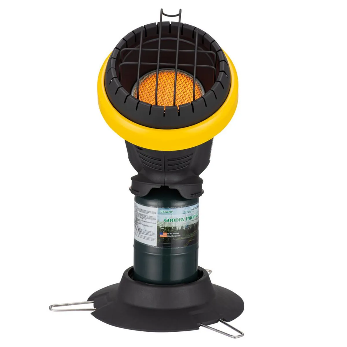 World Marketing 4,000 BTU Portable Propane Heater - Black/Yellow/Green