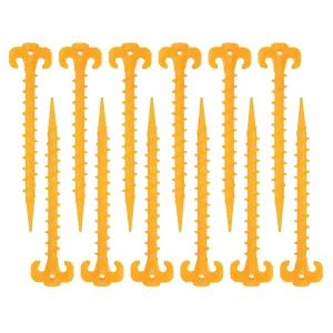 Yellow Vortex Ground Anchors - Premium Spiral Tent Stakes for Sand and Soil