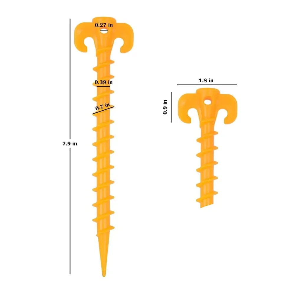 Yellow Vortex Ground Anchors - Premium Spiral Tent Stakes for Sand and Soil